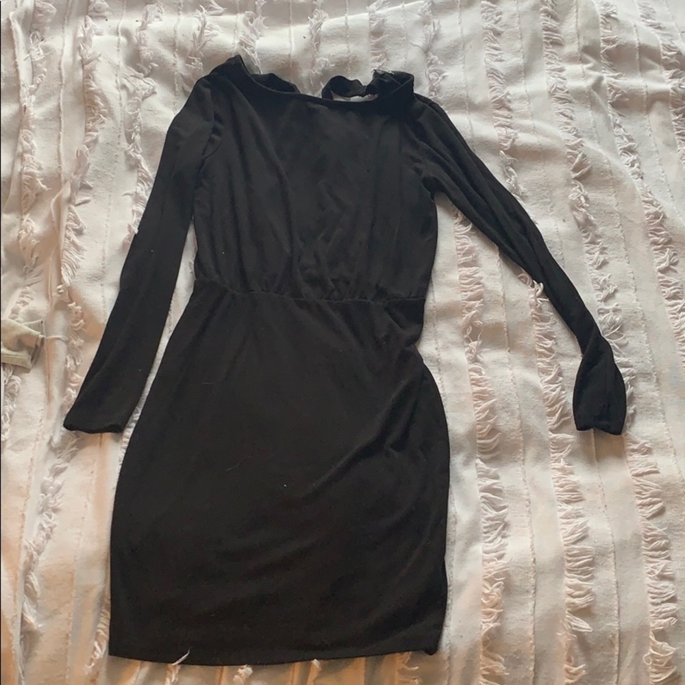 Open Back Body Con Dress Long Sleeve